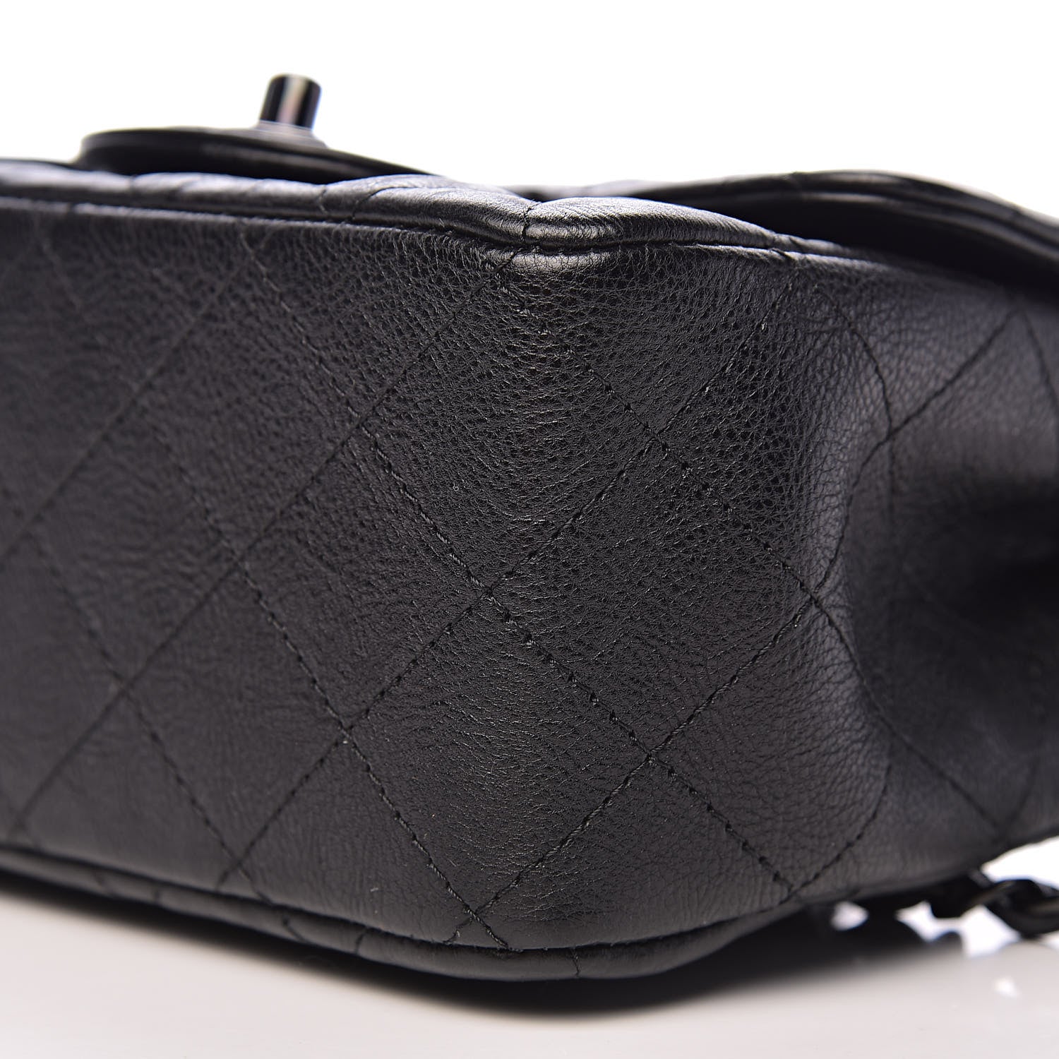 Chanel Crumpled Calfskin Quilted Mini Square Flap So Black 9 of 10