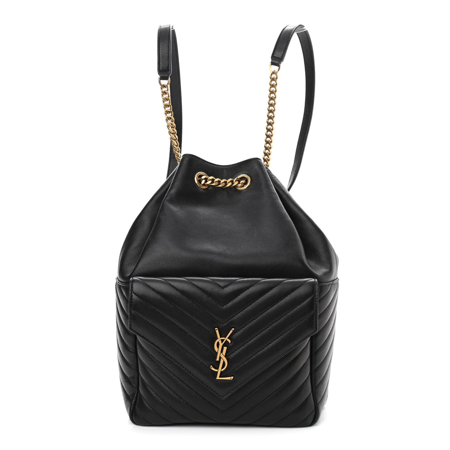 Lambskin Matelasse Monogram Joe Backpack Black