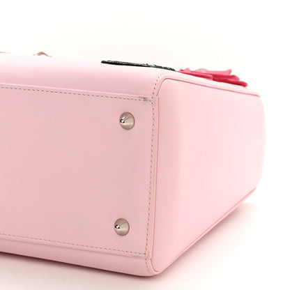 Christian Dior Calfskin Patent Embroidered Valentines Day Heart Medium Lady Dior Pink Multicolor 10 of 11