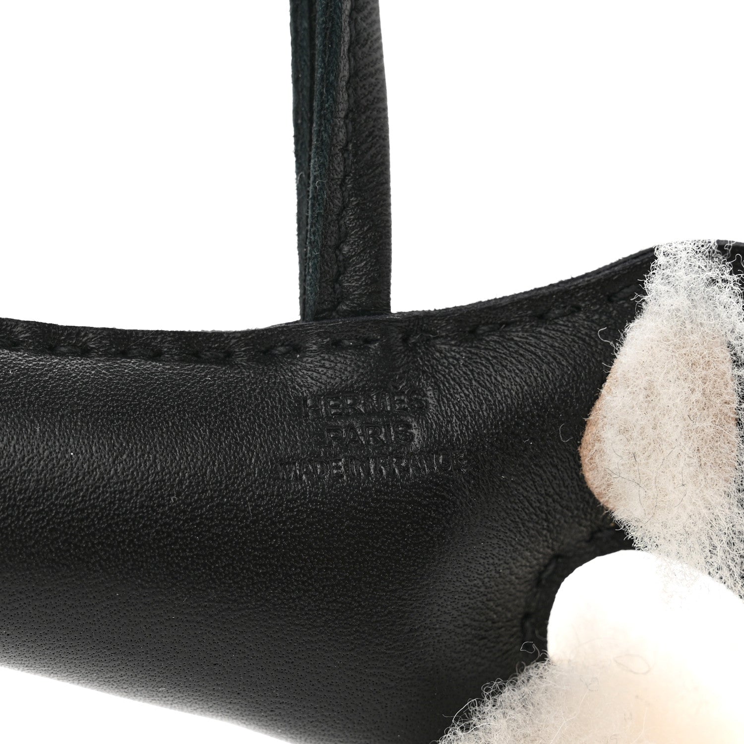 Hermes Milo Lambskin Shearling Budy Charm Black 3 of 4
