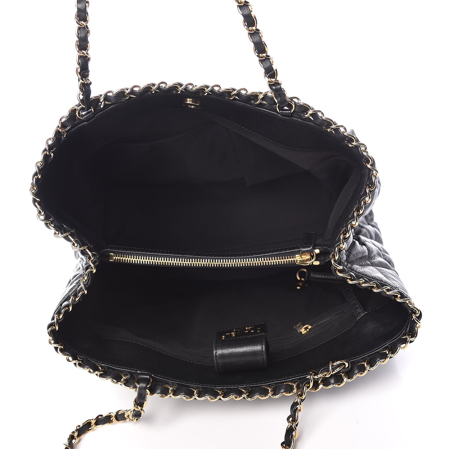 Chanel Calfskin Quilted Small Chain Me Tote Black 5 of 12