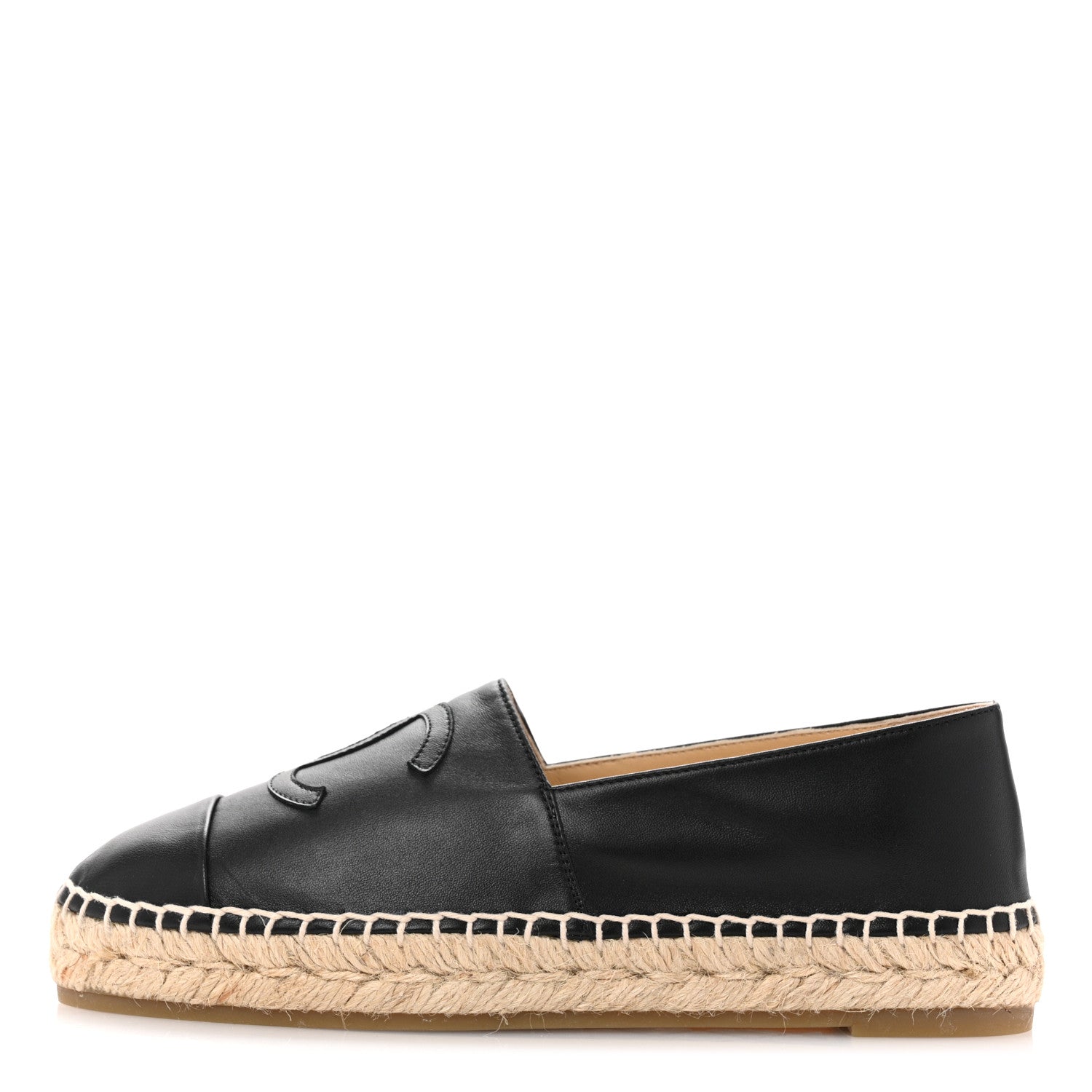 Chanel Lambskin CC Espadrilles 37 Black 1 of 10