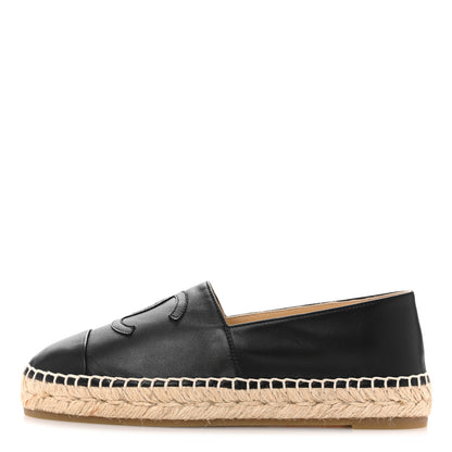 Chanel Lambskin CC Espadrilles 37 Black 1 of 10