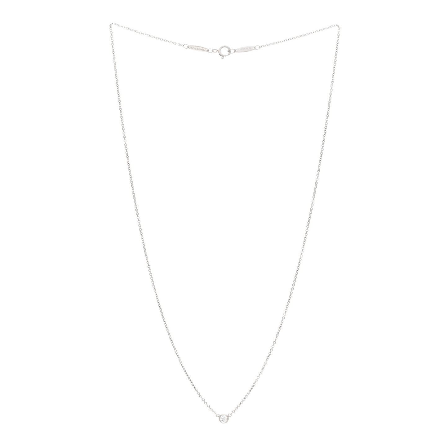 Platinum Diamond .10ct Elsa Peretti Diamonds by the Yard Pendant Necklace