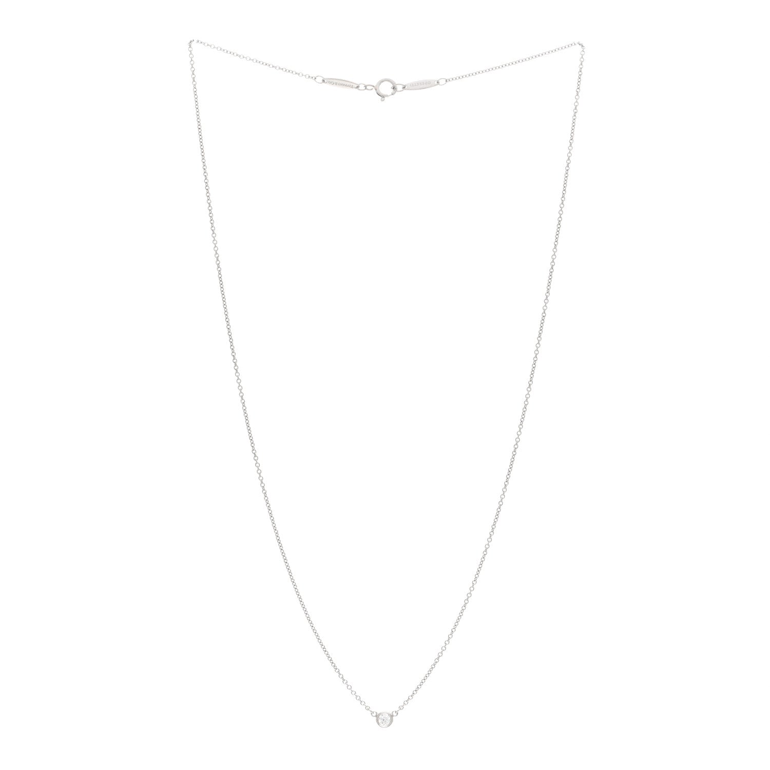 Tiffany Platinum Diamond .10ct Elsa Peretti Diamonds by the Yard Pendant Necklace 3 of 4