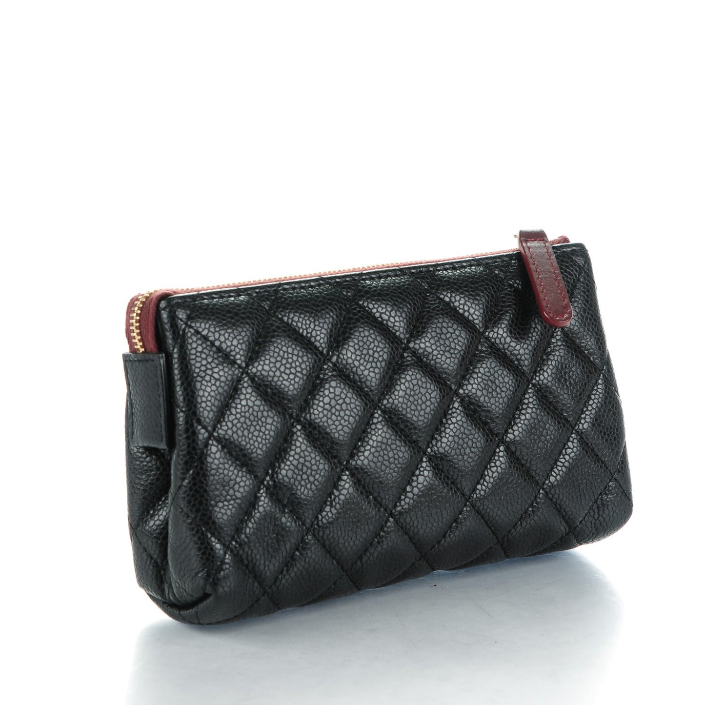 Caviar Quilted Small Cosmetic Case Black