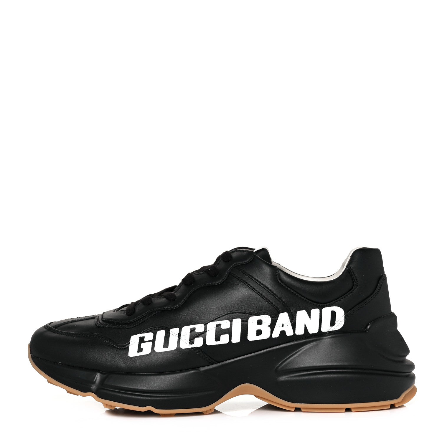 Gucci Calfskin Gucci Band Printed Mens Rhyton Sneakers 8 Apollo Black 1 of 9
