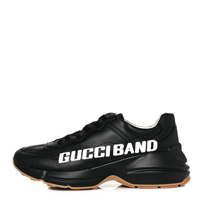 Gucci Calfskin Gucci Band Printed Mens Rhyton Sneakers 8 Apollo Black 1 of 9