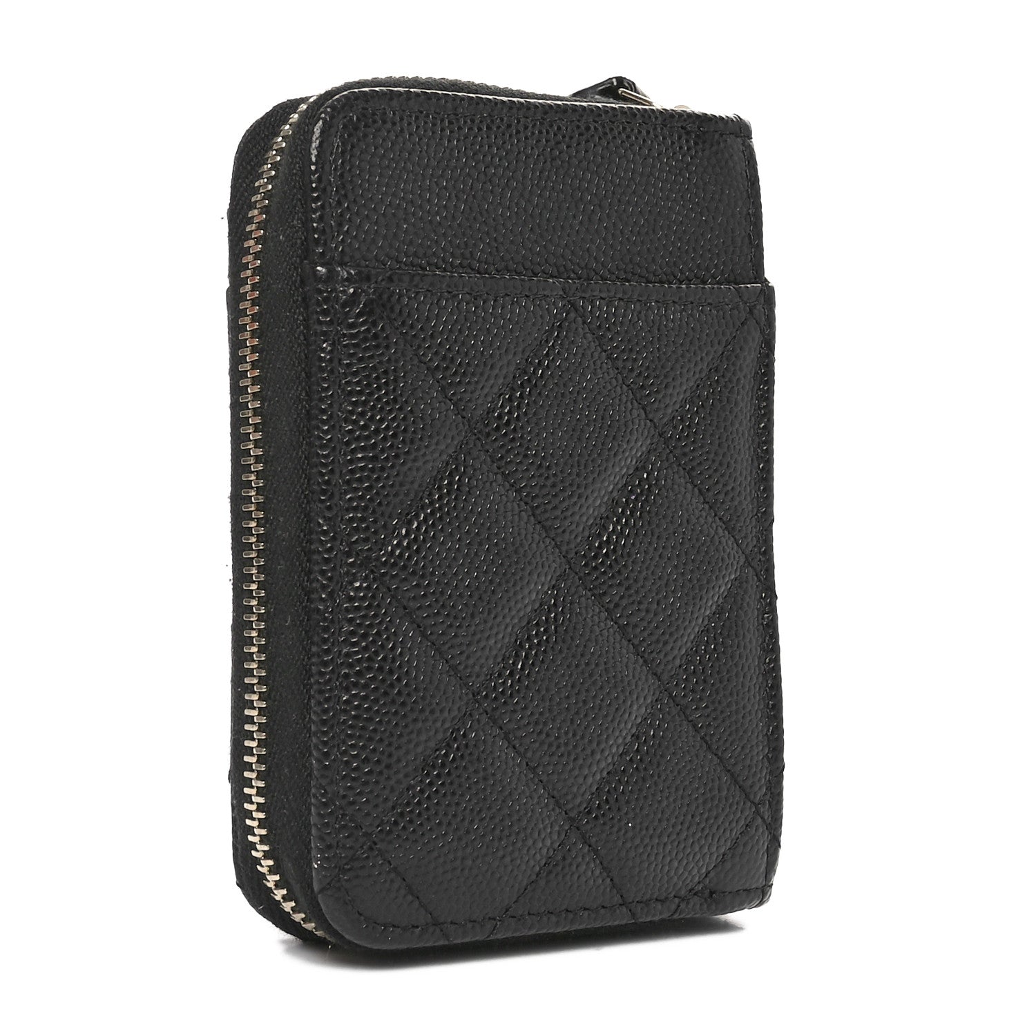 Chanel Caviar Quilted Zip Card Holder Black 3 of 10