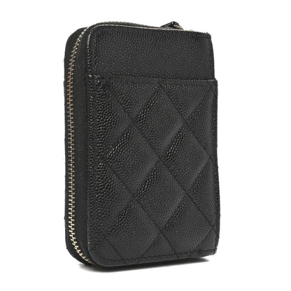 Chanel Caviar Quilted Zip Card Holder Black 3 of 10
