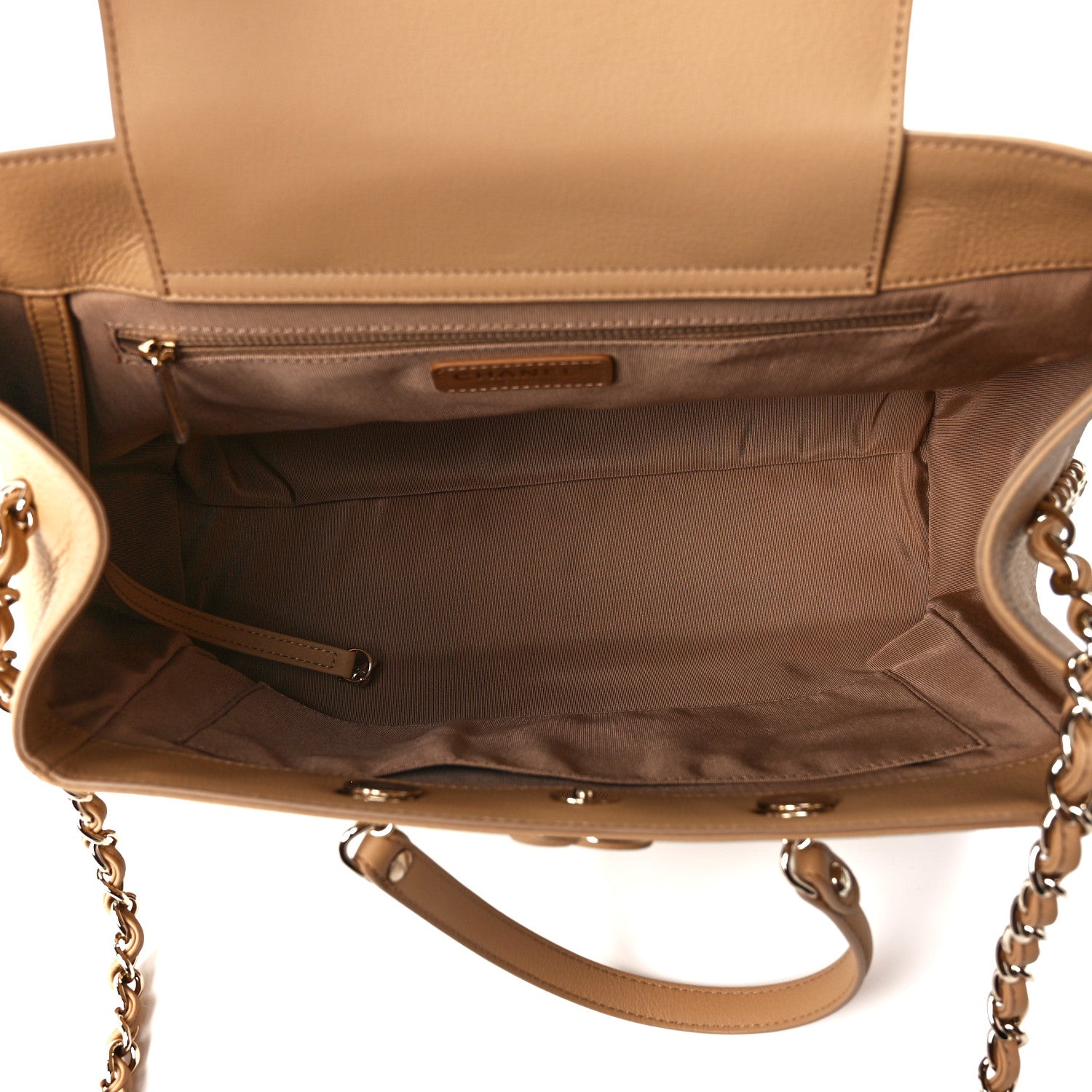 Chanel Bullskin Stitched Medium Shopping Bag Beige 5 of 11
