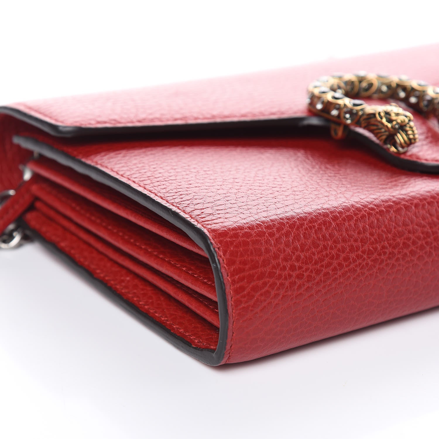 Gucci Calfskin Mini Dionysus Chain Wallet Hibiscus Red 8 of 11