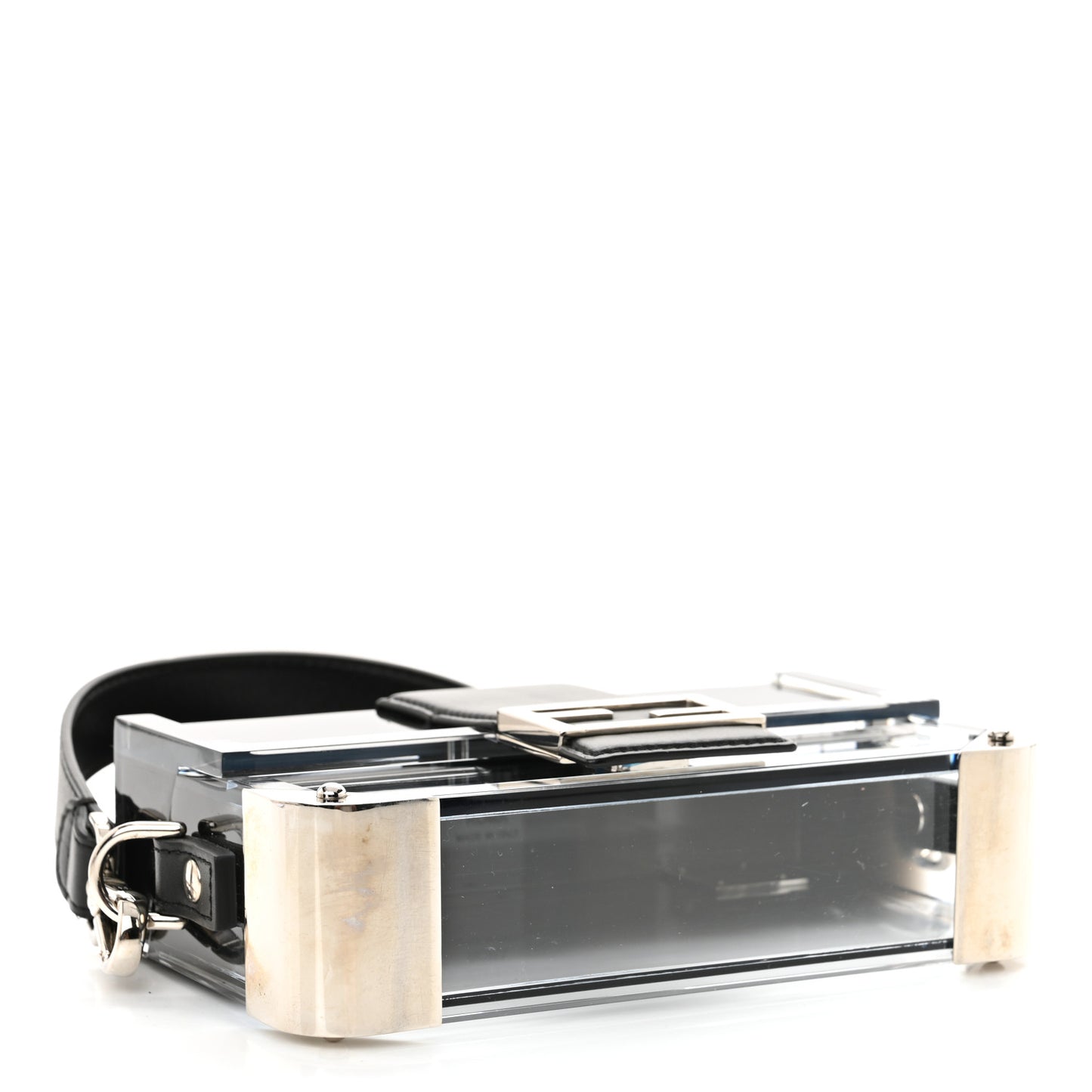 Plexiglass Vitello Mini Baguette Trunk Black Transparent