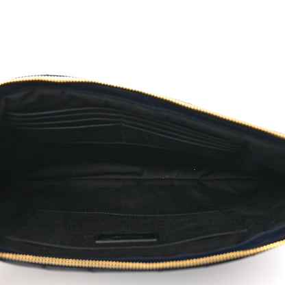 Saint Laurent Calfskin Matelasse Monogram Cassandre Tablet Pouch Marine 5 of 7