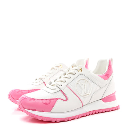 Louis Vuitton Calfskin Monogram Run Away Sneakers 38.5 White Pink 3 of 8