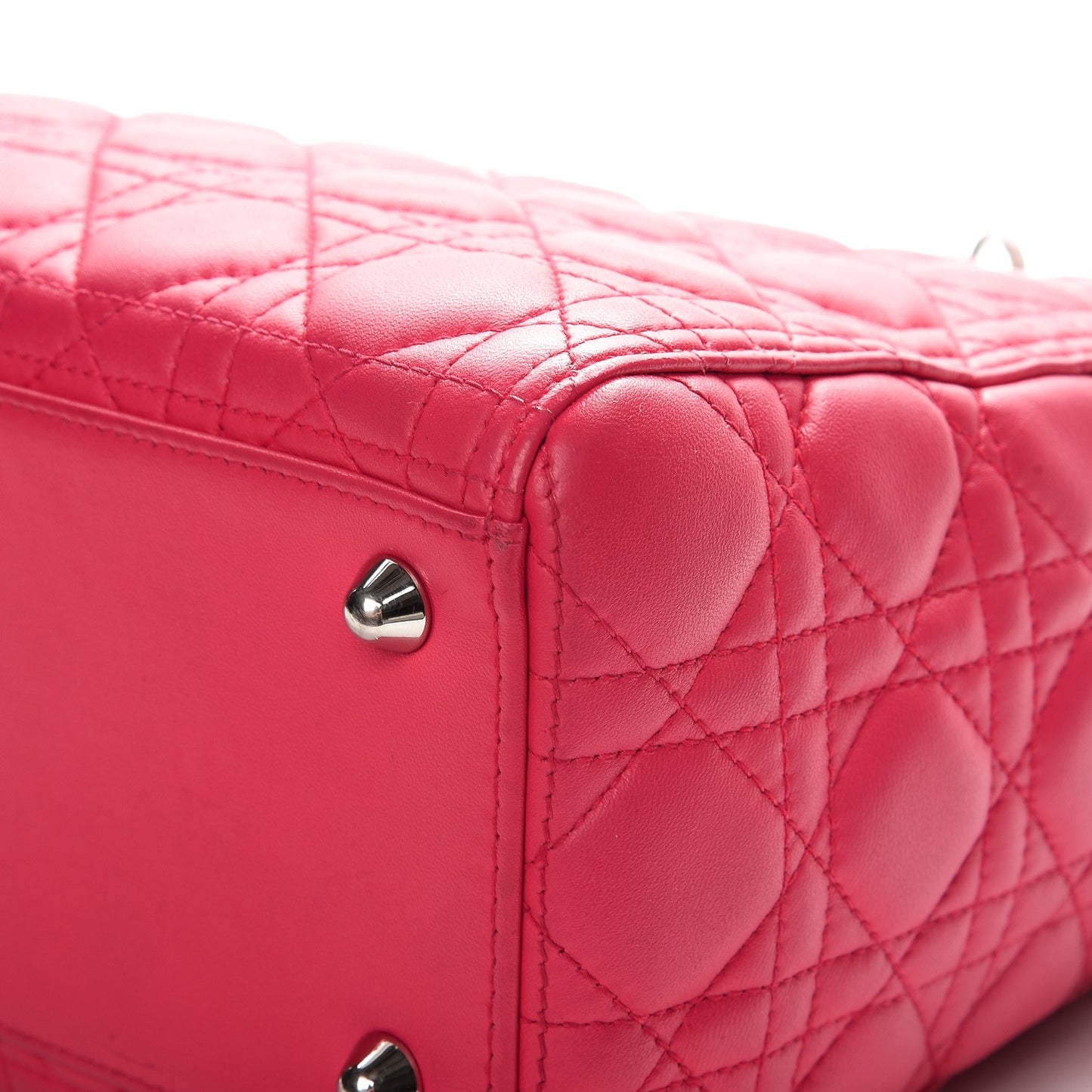 Lambskin Cannage Large Lady Dior Fuchsia