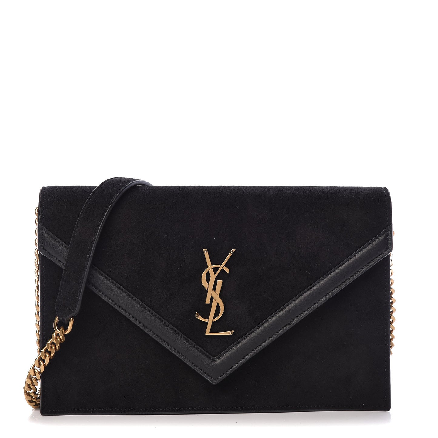 Suede Calfskin Monogram Le Sept Chain Bag Black