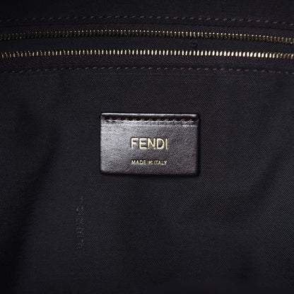 Fendi X FILA Glazed Fabric Vitello Century FF 1974 Mania Pouch Pocket Backpack Mogano Panna Blueberry 5 of 9