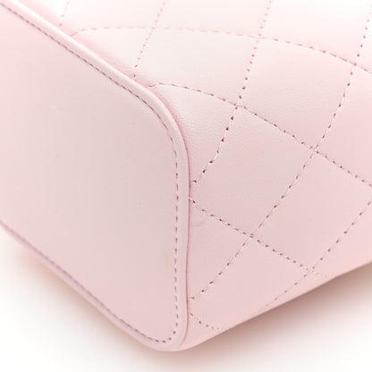Chanel Lambskin Quilted Top Handle Mini Vanity Case With Chain Light Pink 10 of 11