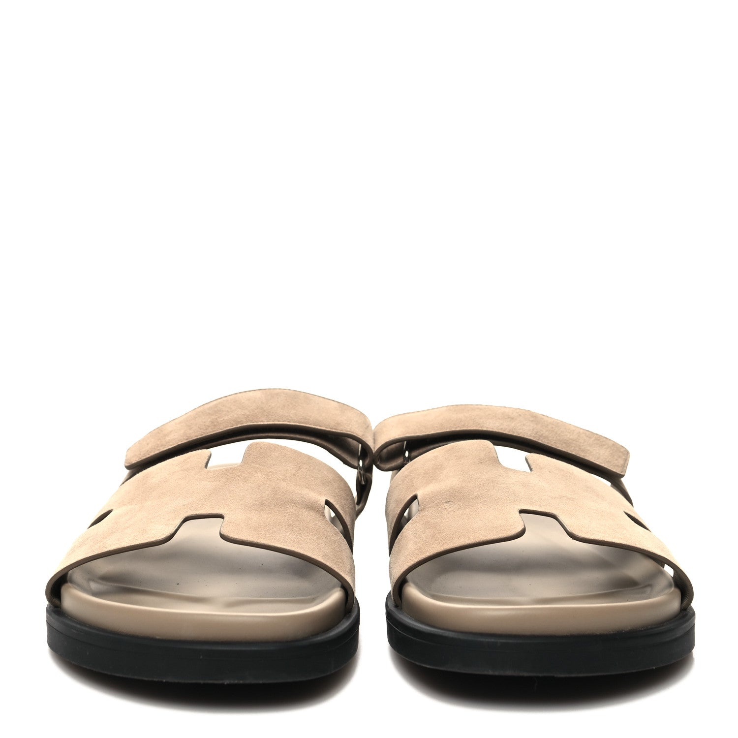 Hermes Suede Goatskin Mens Chypre Sandals 43 Beige Argile 2 of 8