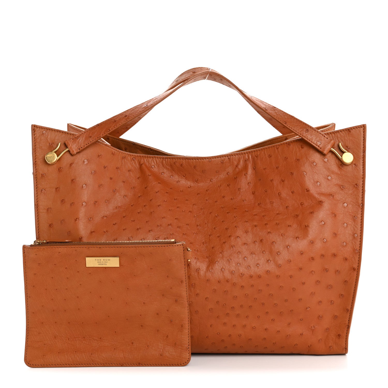The Row Ostrich Alexia Bag Caramel 3 of 11