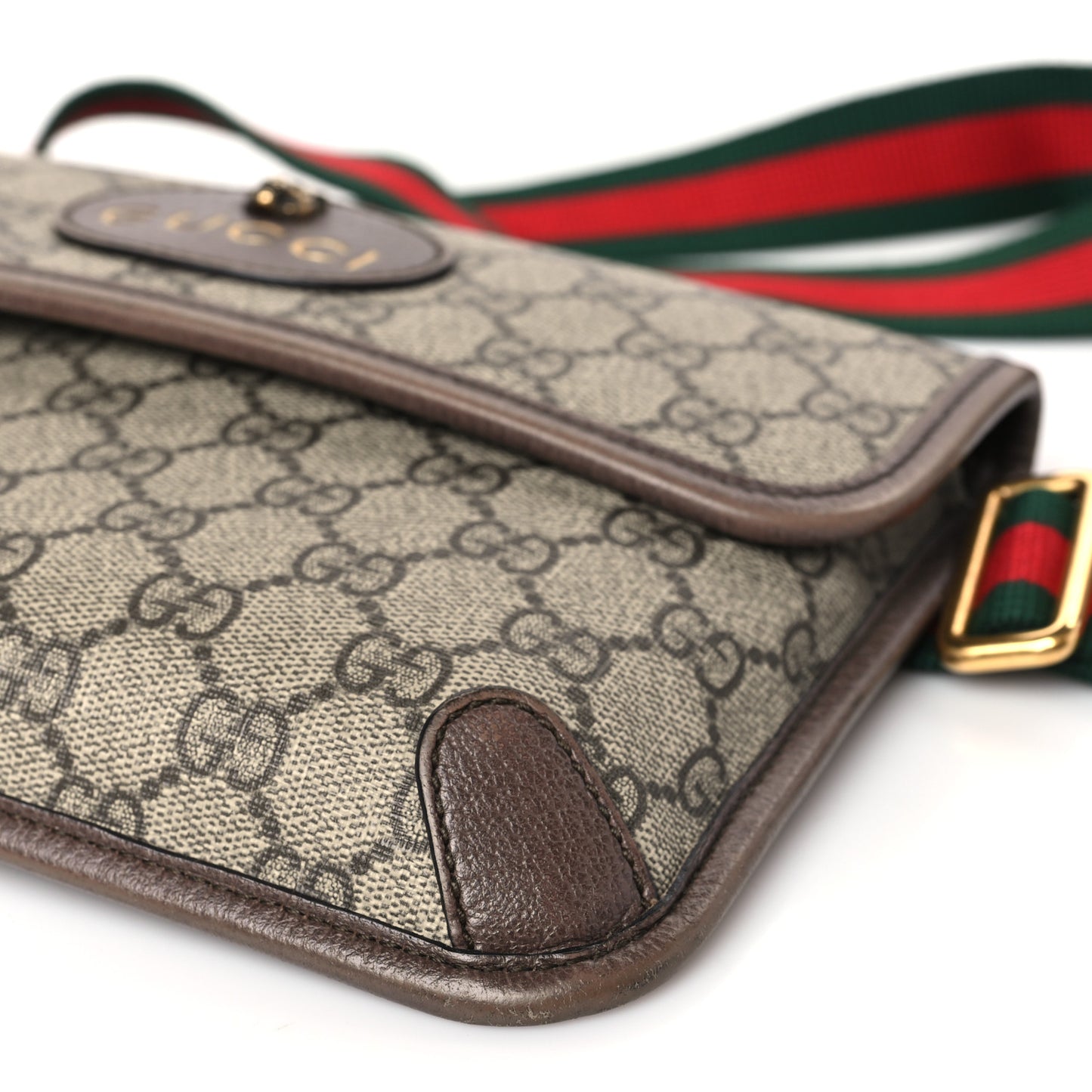 GG Supreme Monogram Neo Vintage Web Belt Bag Brown