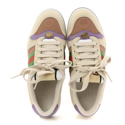 Gucci Moire Fabric Nubuck Web Womens Screener Sneakers 38 Cinnamon Dusty Milk New Lavender 2 of 10