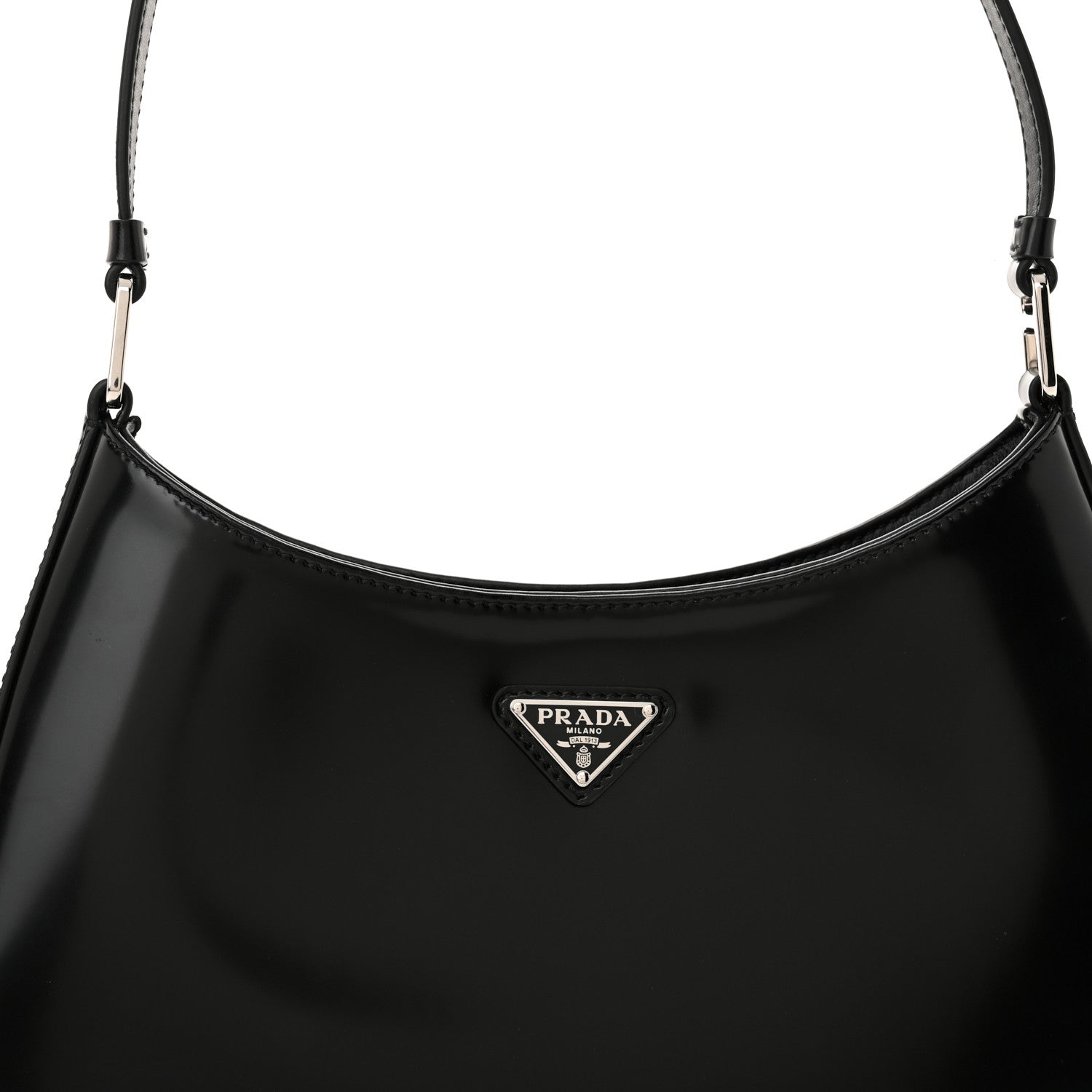 Prada Spazzolato Cleo Shoulder Bag Black 8 of 13