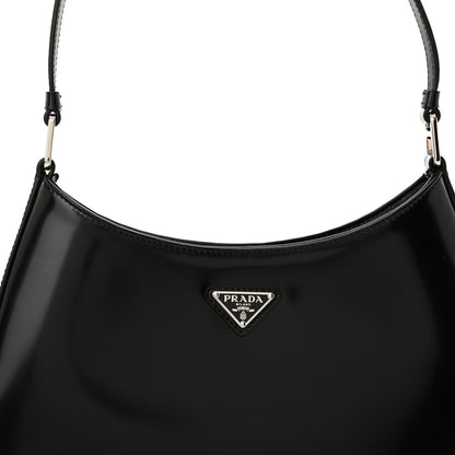 Prada Spazzolato Cleo Shoulder Bag Black 8 of 13