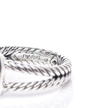 David Yurman Sterling Silver Diamond Blue Topaz 7mm Petite Albion Ring 54 7 5 of 5