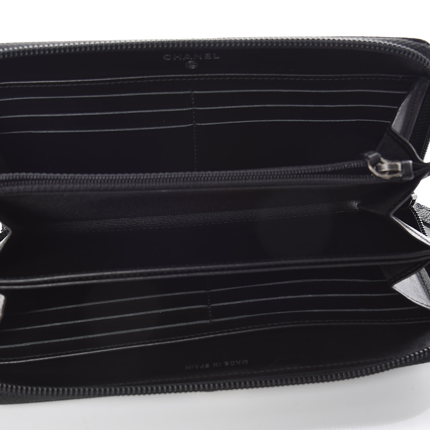 Chanel Caviar Quilted Boy Long Zip Around Wallet Black 7 of 10