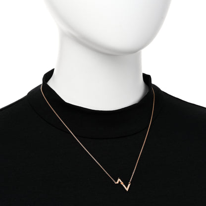 Louis Vuitton 18K Pink Gold LV Volt Upside Down Pendant Necklace 2 of 6