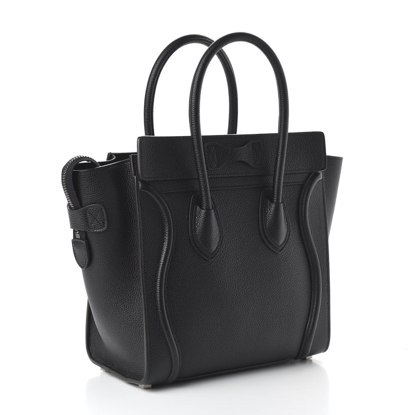 Drummed Calfskin Micro Luggage Black