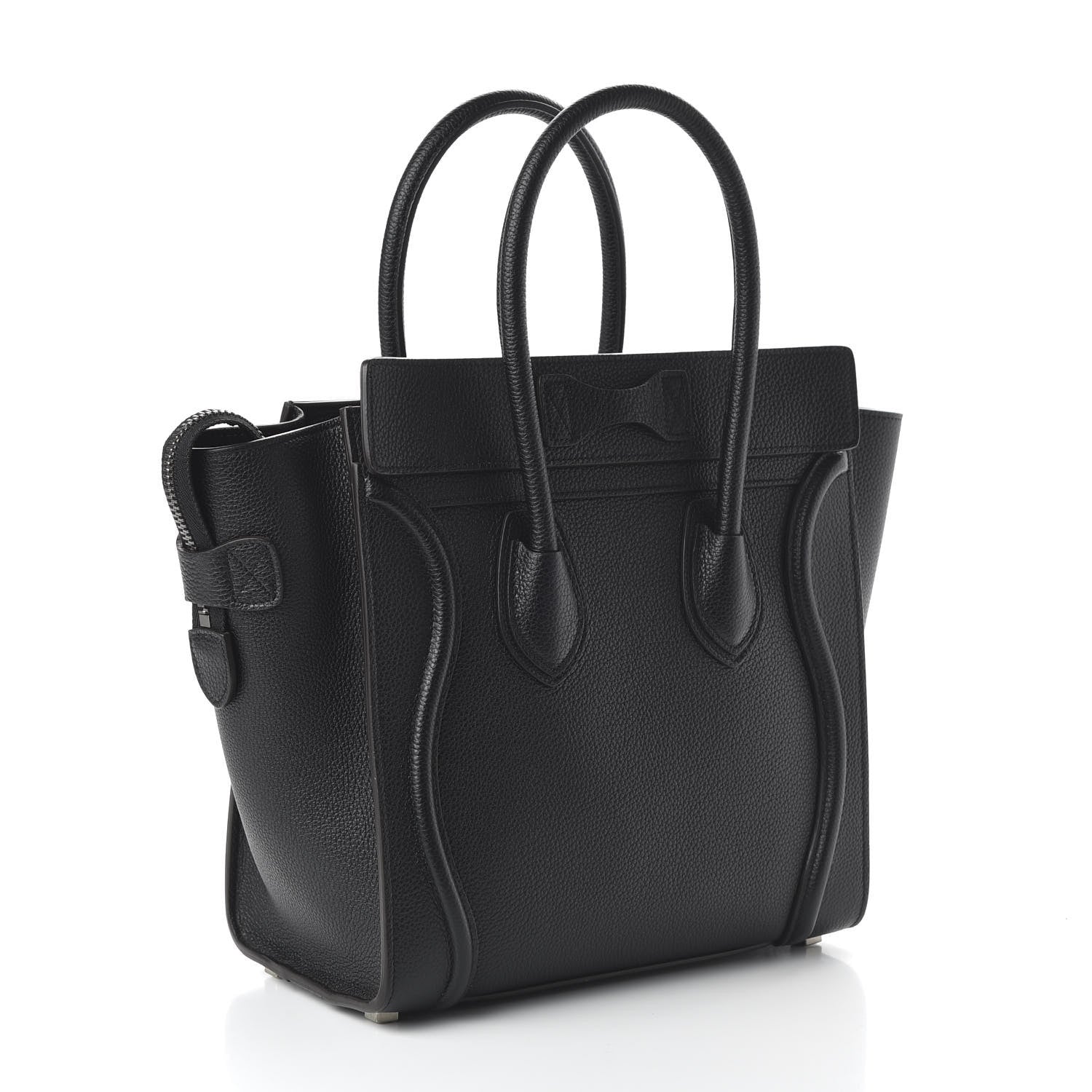 Celine Drummed Calfskin Micro Luggage Black 3 of 9