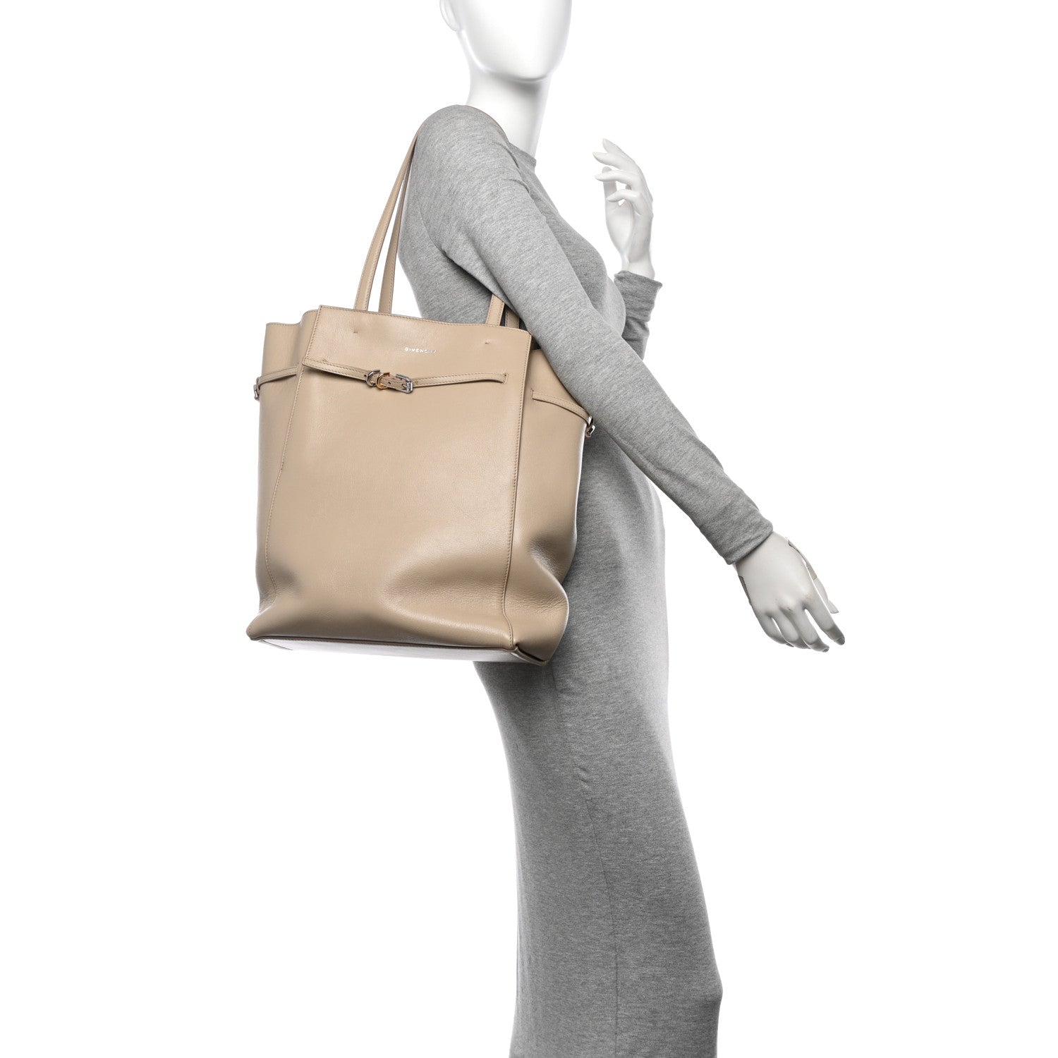 Givenchy Calfskin Voyou Medium North South Tote Natural Beige 2 of 10