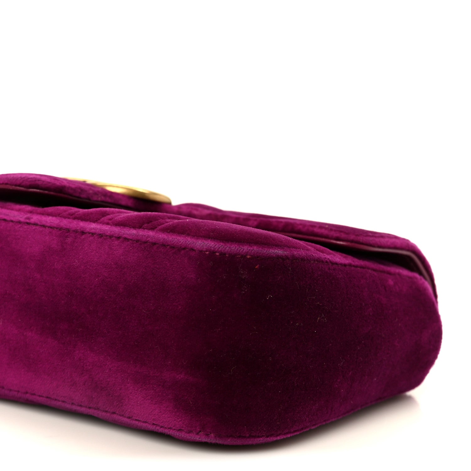 Gucci Velvet Matelasse Mini GG Marmont Shoulder Bag Fuchsia Violet Cyclamen 11 of 11