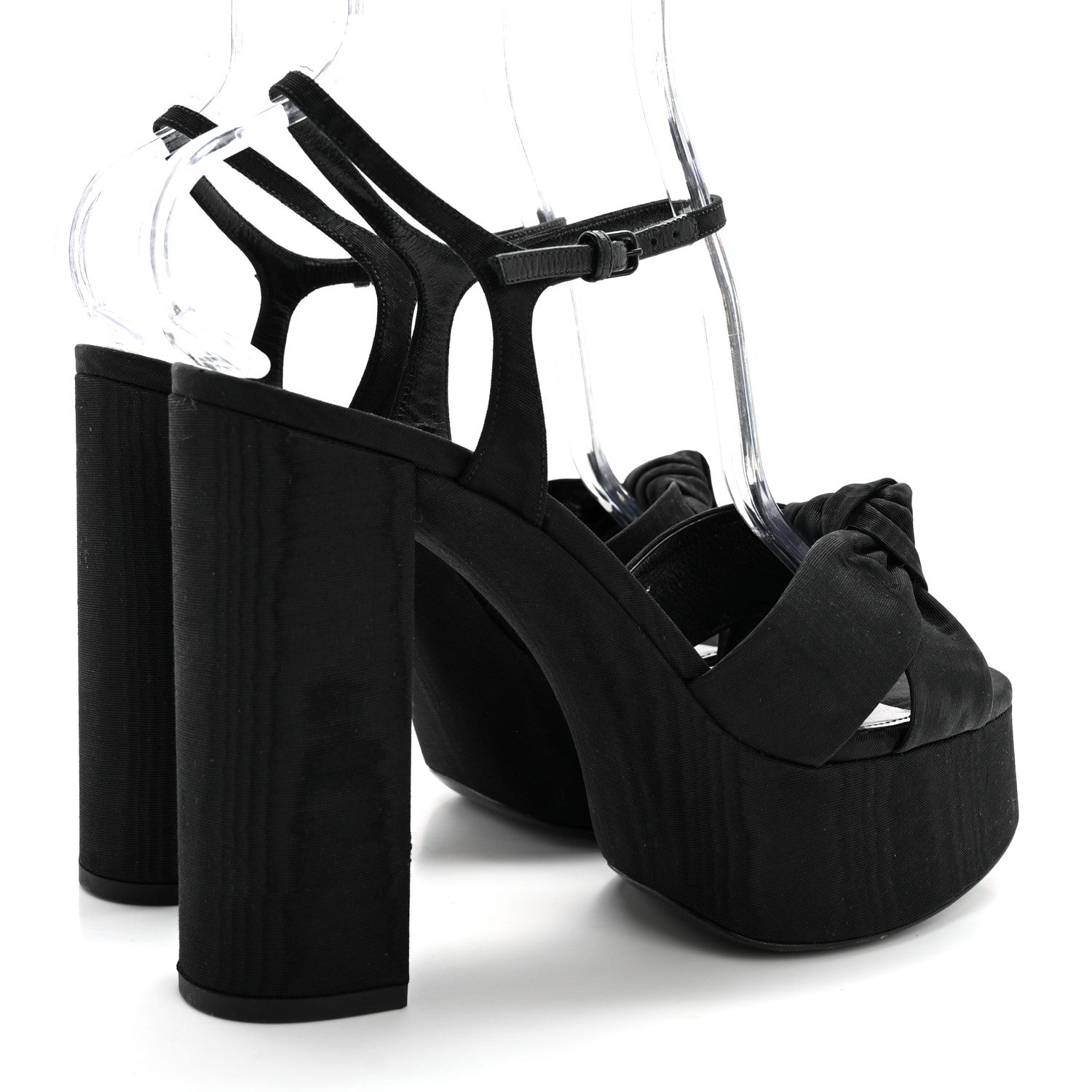 Saint Laurent Grosgrain Bianca 85 Platform Sandals 40 Black 4 of 9