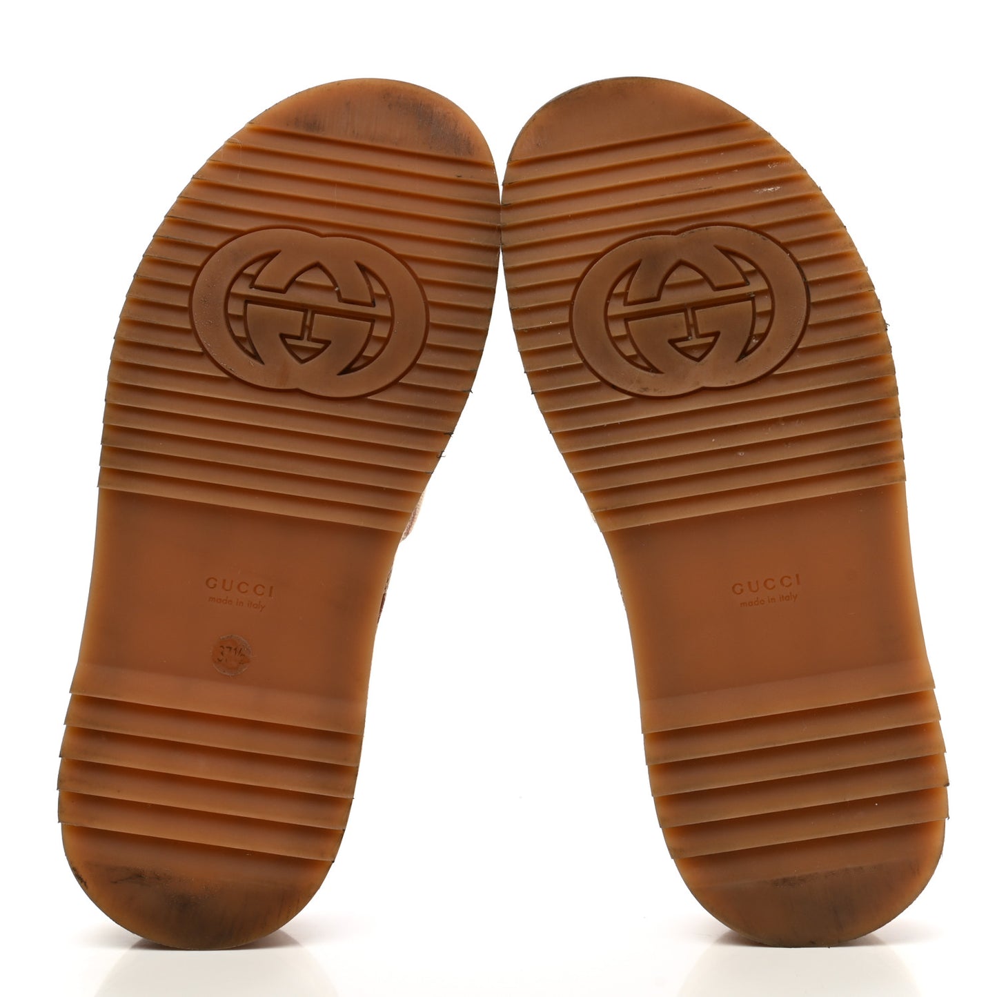 Canvas GG Monogram Angelina Platform Slide Sandals 37.5 Beige Ruggine