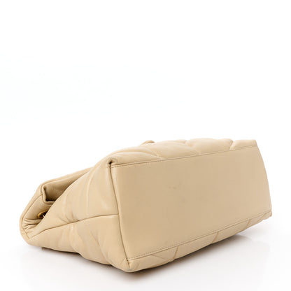 Saint Laurent Lambskin Quilted Medium Loulou Puffer Monogram Chain Satchel Dark Beige 4 of 13