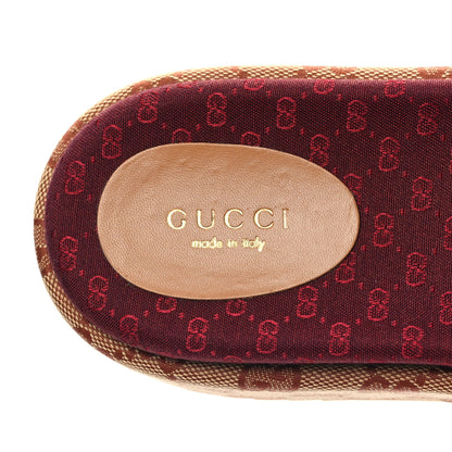 Gucci Canvas GG Monogram Angelina Platform Slide Sandals 38 Beige Ruggine 7 of 9