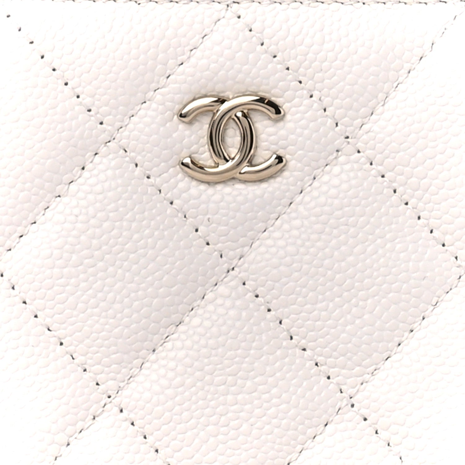 Chanel Caviar Quilted Small Cosmetic Case White 8 of 11