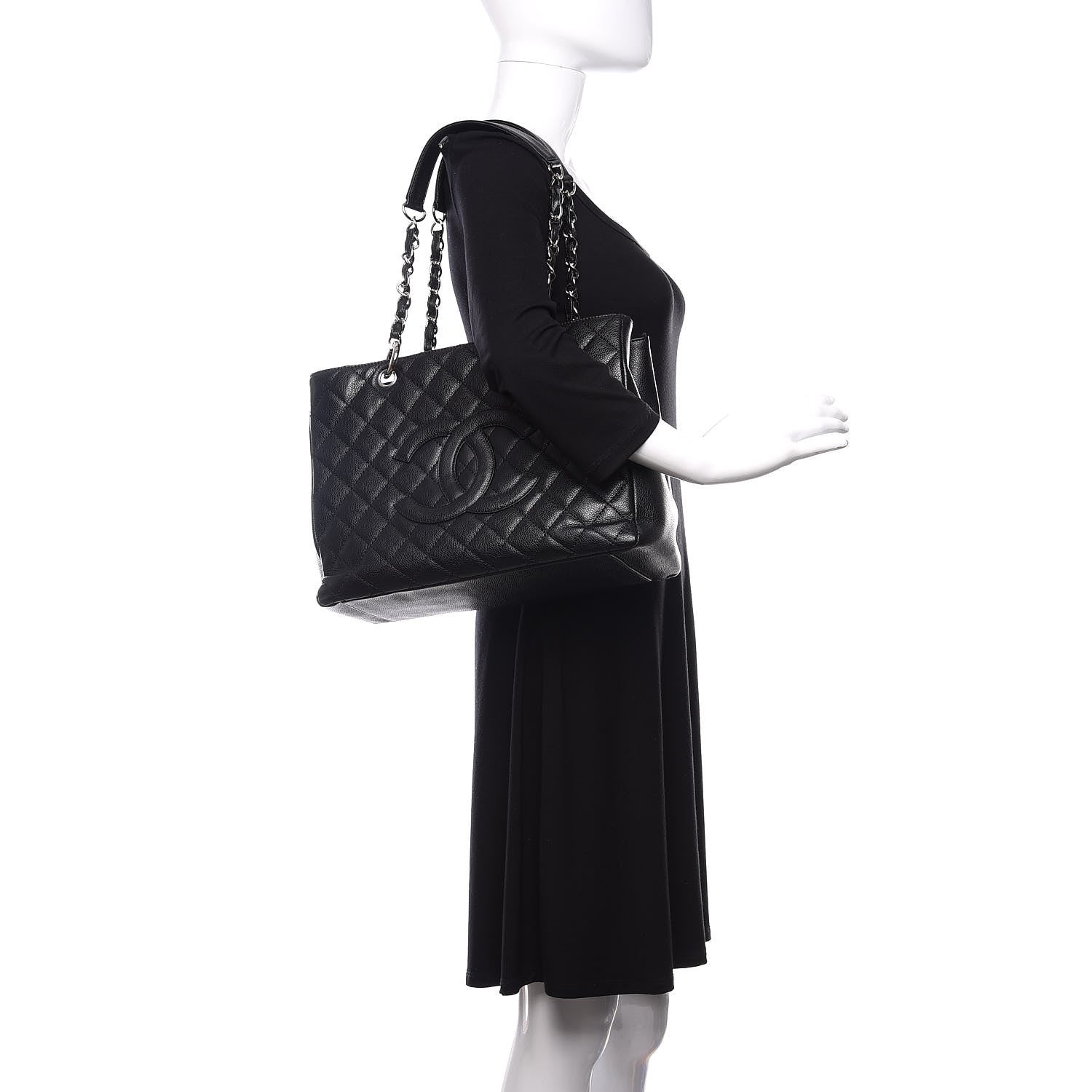 Chanel Caviar Quilted Grand Shopping Tote GST Black 2 of 9