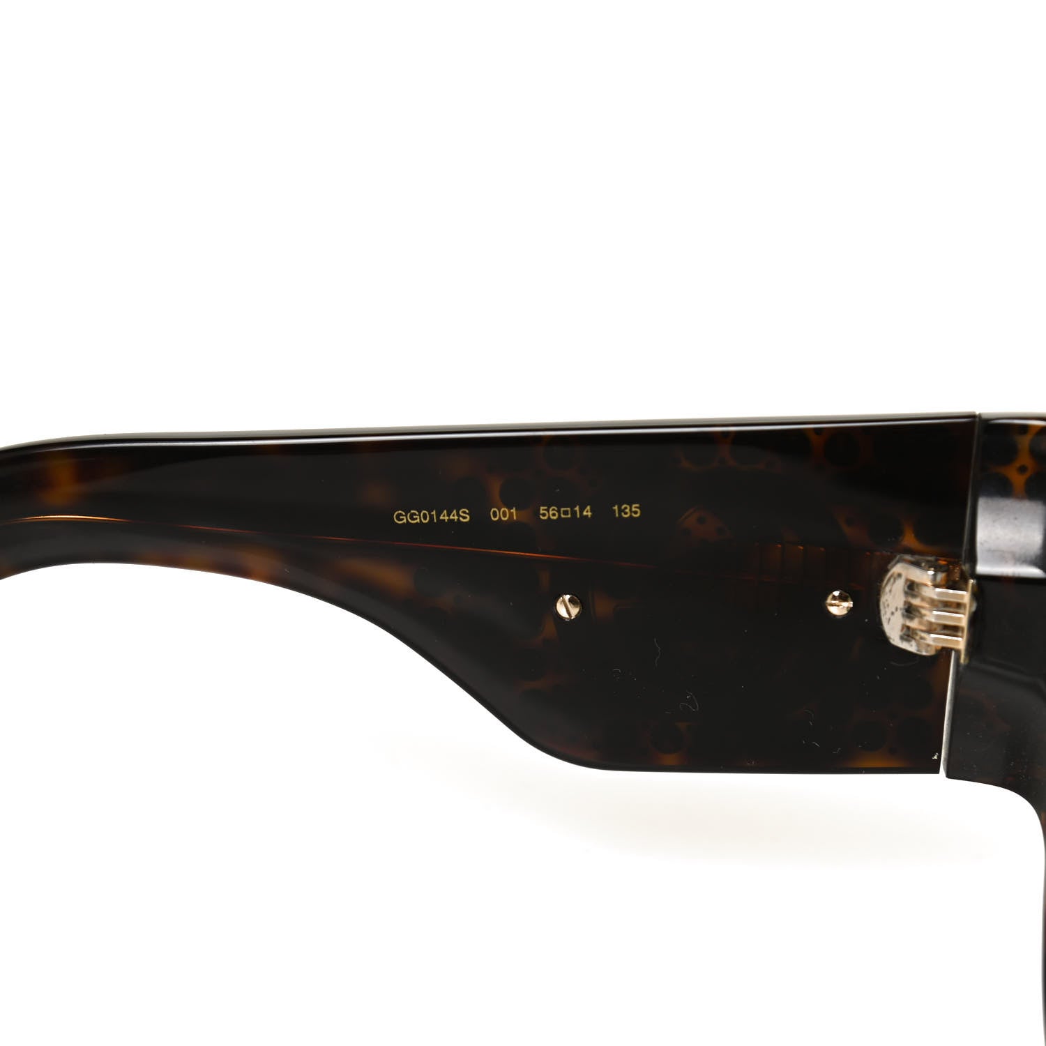 Gucci Acetate Crystal Oversize Hollywood Forever Sunglasses GG0144S Tortoiseshell 8 of 9