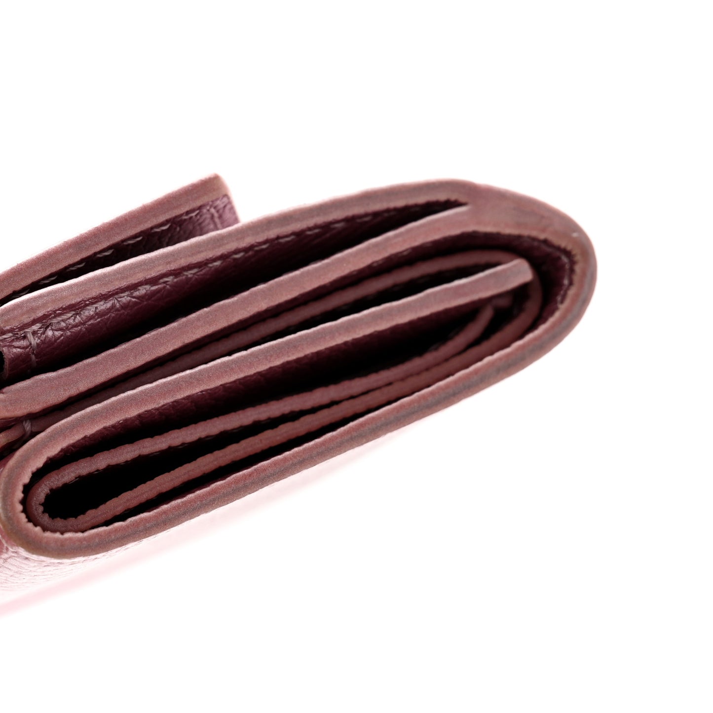 Metallic Calfskin Lockmini Wallet Pink