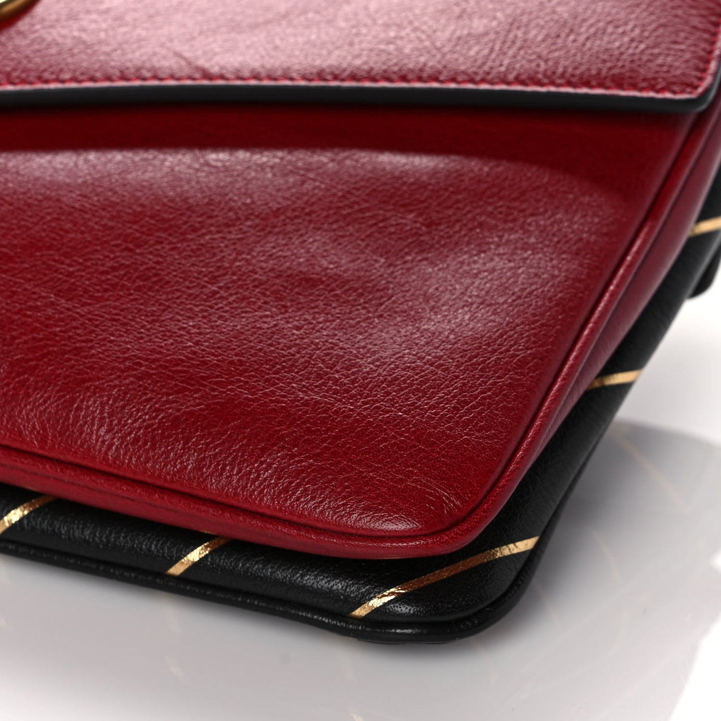 Calfskin Diagonal GG Medium Thiara Double Envelope Shoulder Bag Black Red