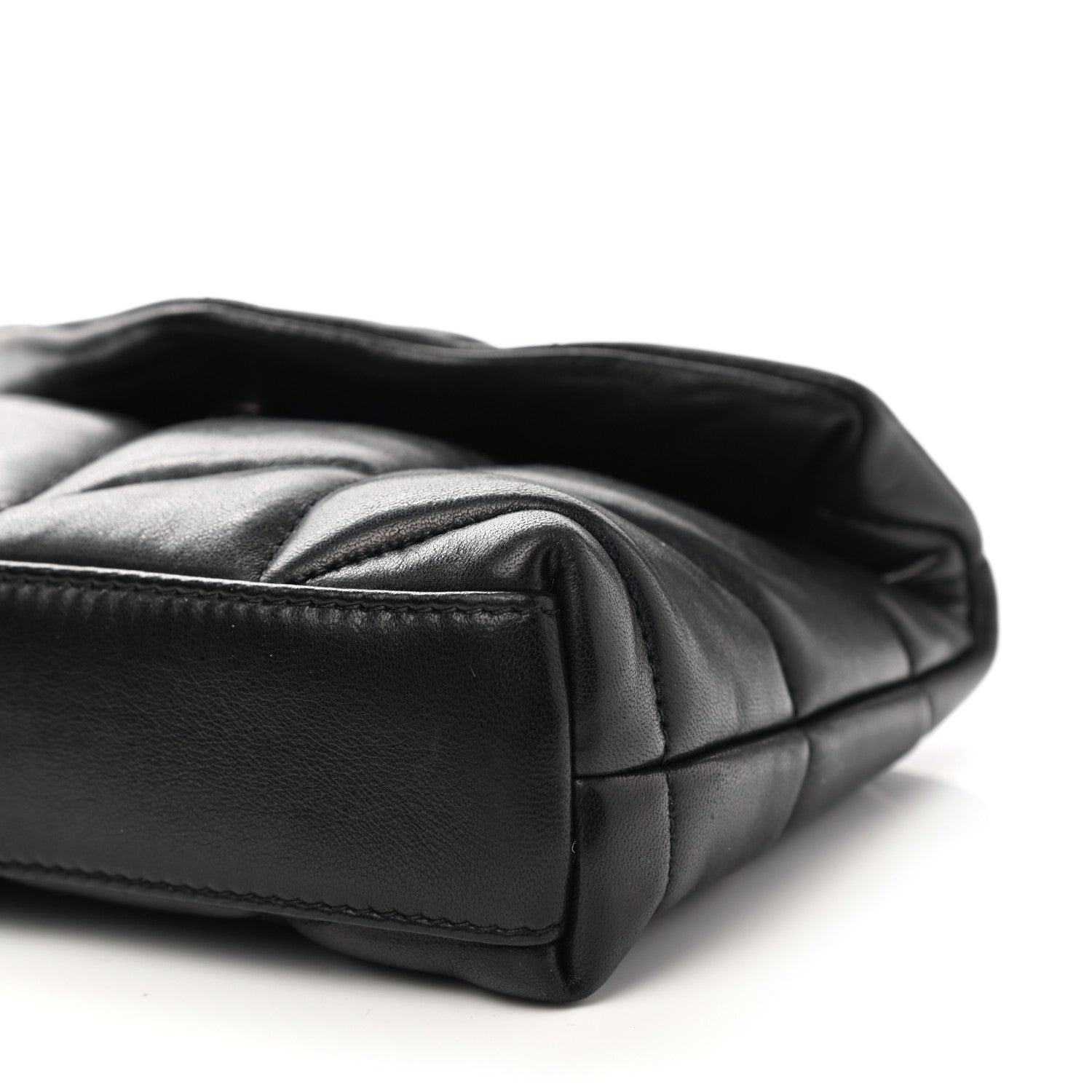Saint Laurent Lambskin Monogram Loulou Puffer Pouch Clutch Black 9 of 9