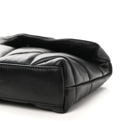Saint Laurent Lambskin Monogram Loulou Puffer Pouch Clutch Black 9 of 9