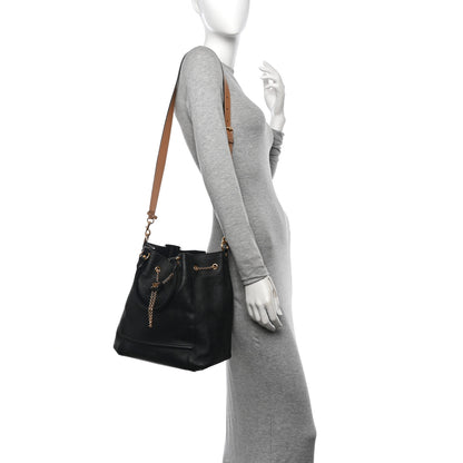 Fendi Vitello Grace King Karligraphy Chain Bucket Bag Black Bisquit 2 of 10