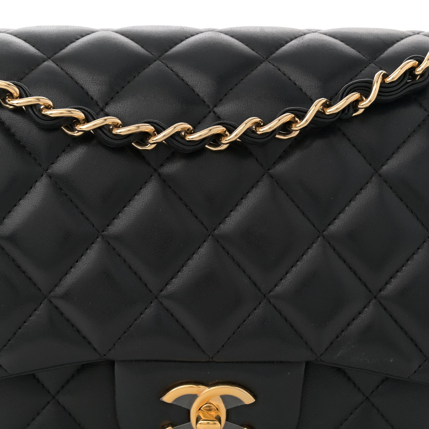 Chanel Lambskin Quilted Jumbo Double Flap Black 8 of 14