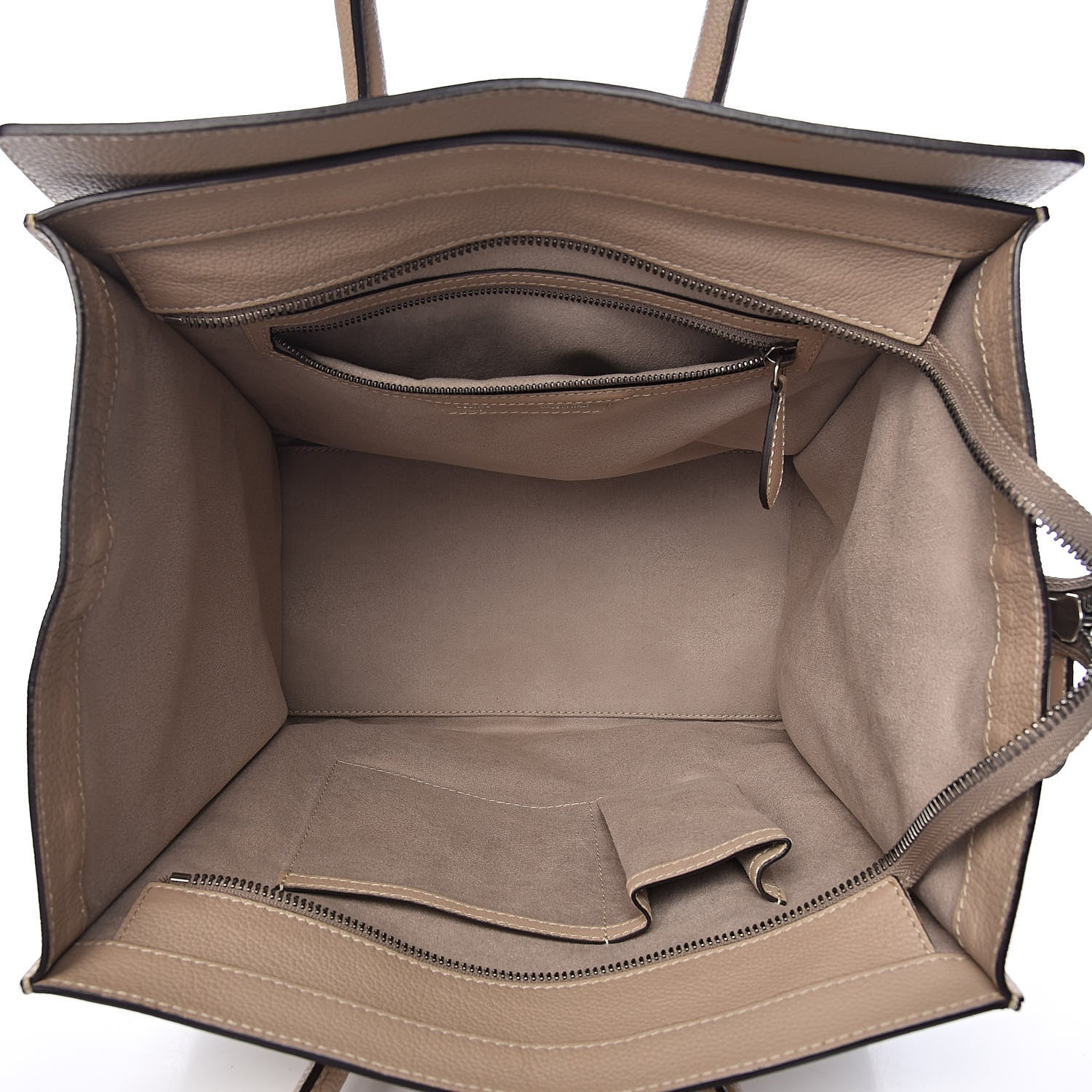 Celine Drummed Calfskin Mini Luggage Dune 5 of 12